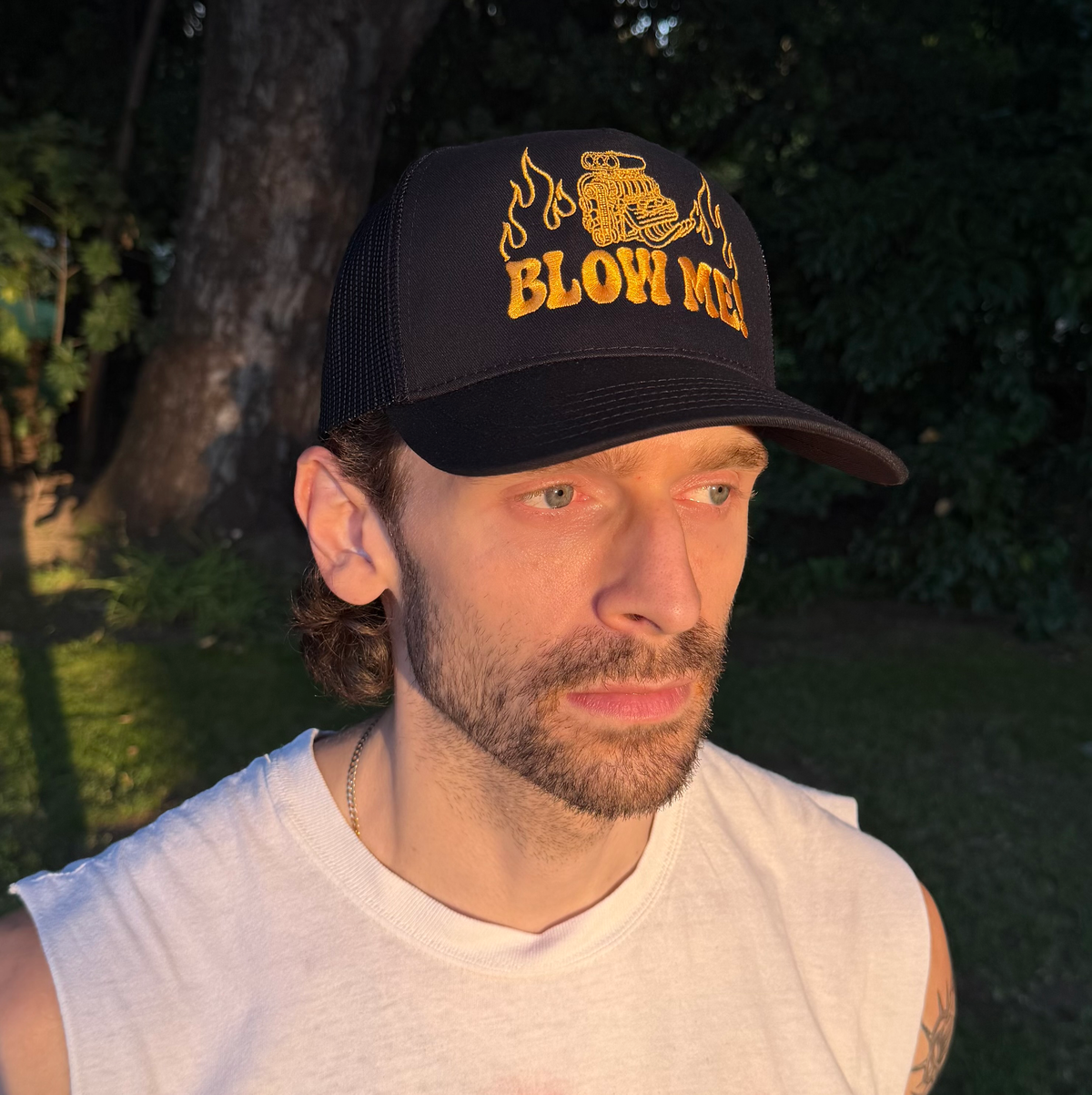 BLOW ME! Trucker Black/Gold