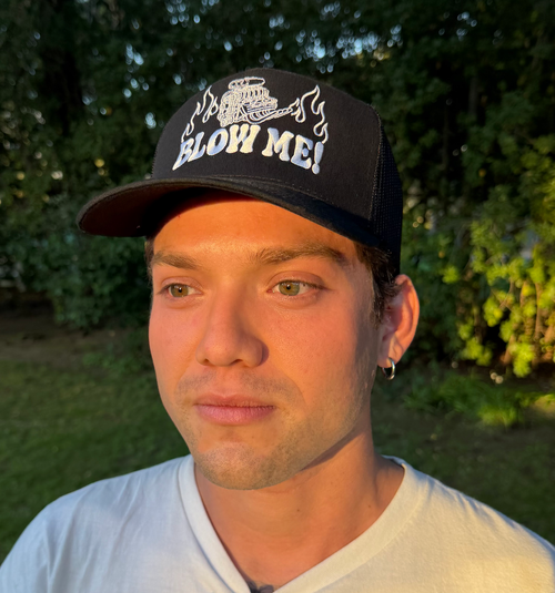 BLOW ME! Trucker Black/White