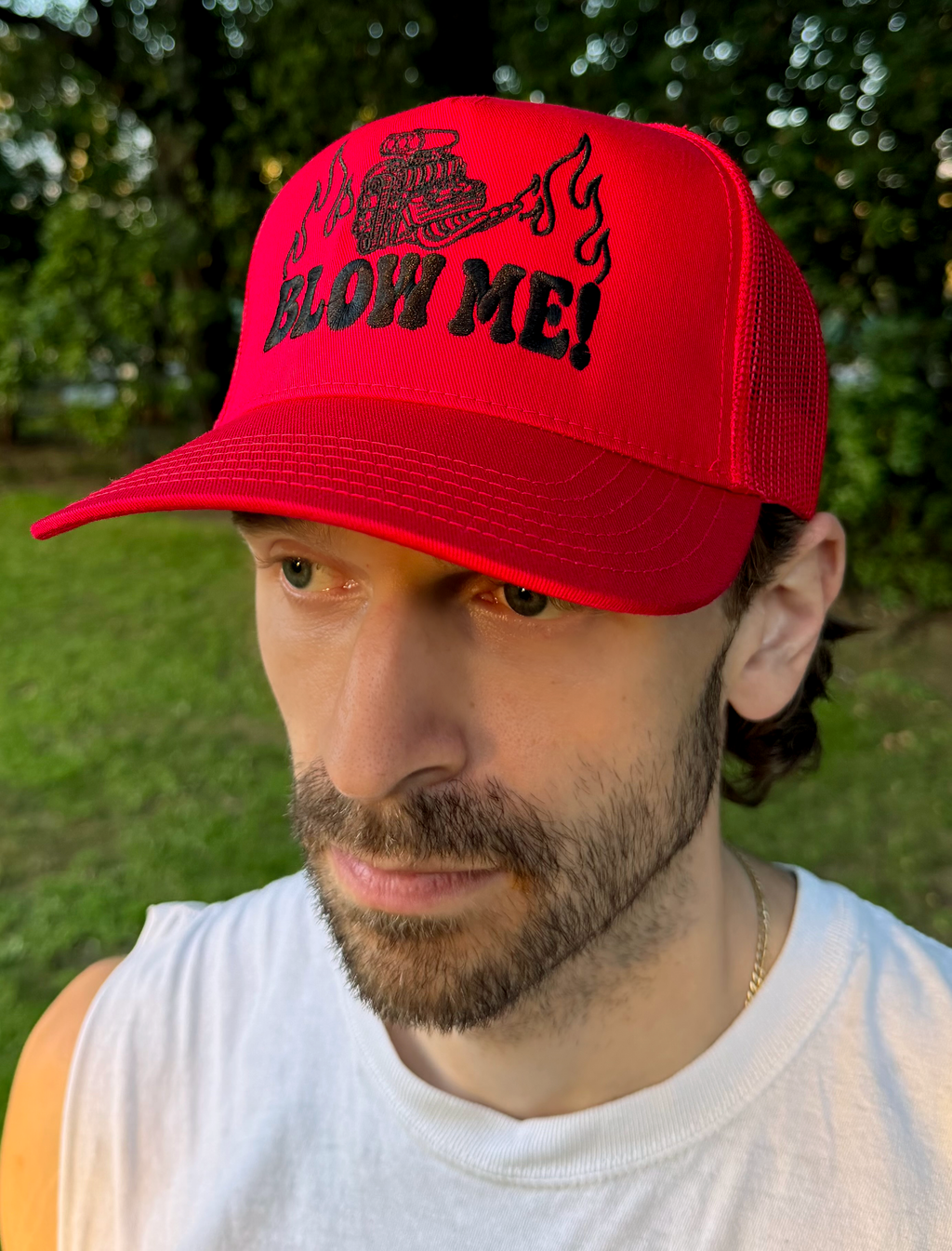 BLOW ME! Trucker Red/Black